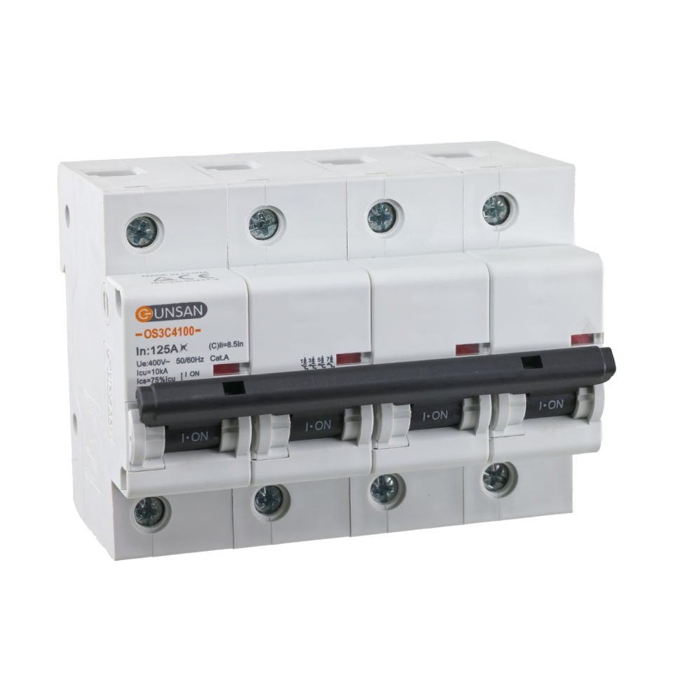 Günsan Valta Otomatik Sigorta 4P 10kA C Tip 125A Dört Kutuplu