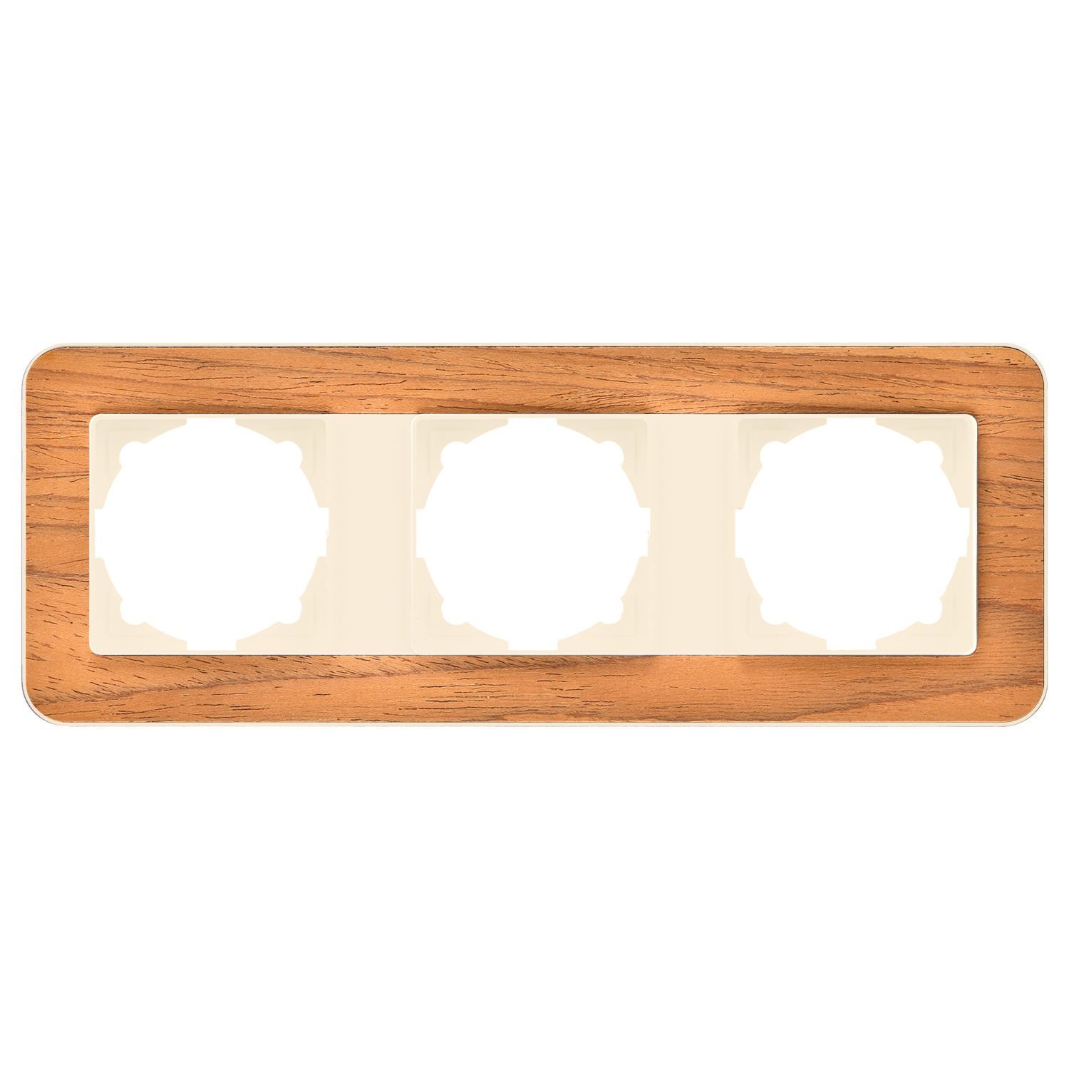 Günsan Radius Krem & Natural Teak Üçlü Çerçeve