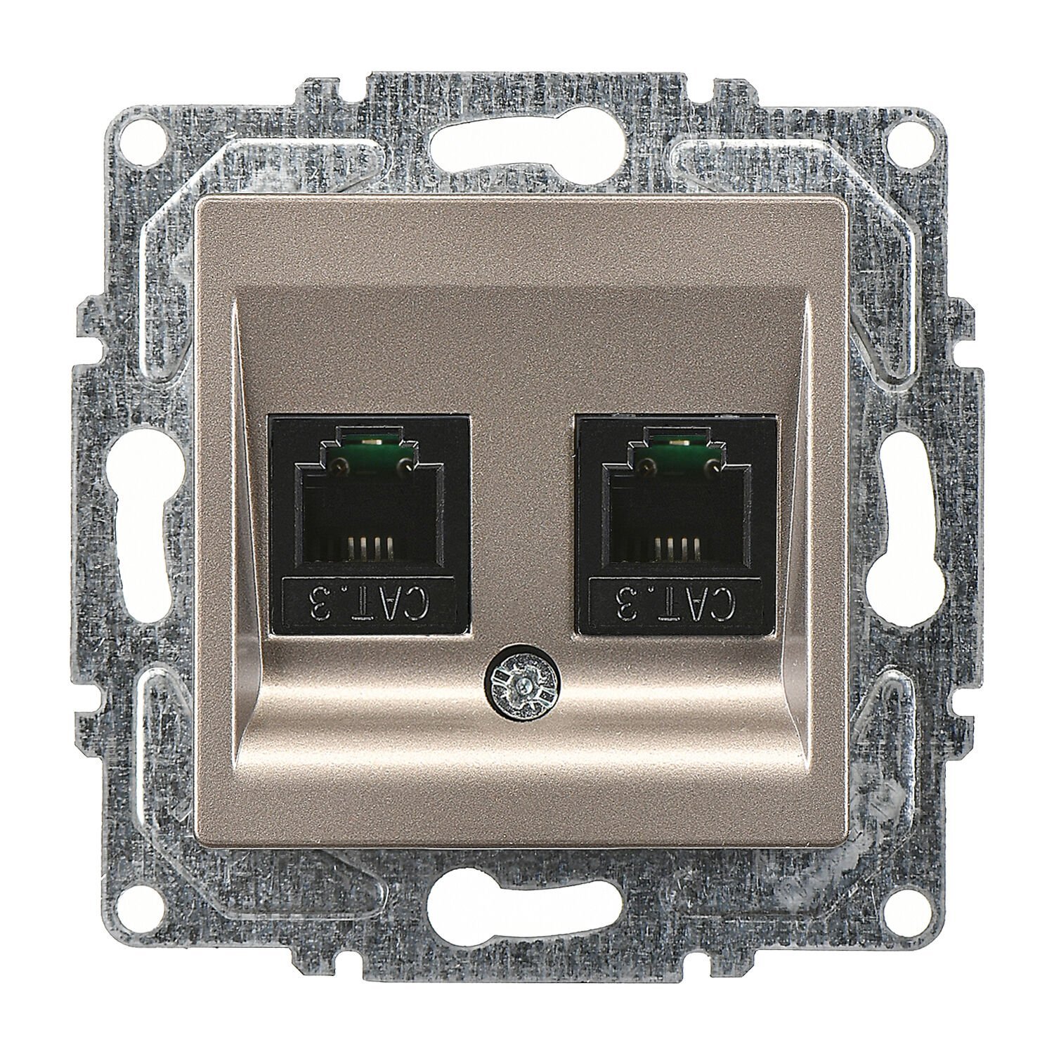 Günsan Eqona Mocha Vidalı İkili Nümeris Telefon Prizi (2 x Cat3)