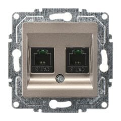 Günsan Eqona Mocha Vidalı İkili Nümeris Telefon Prizi (2 x Cat3)