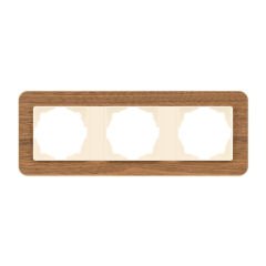 Günsan Radius Krem & Natural Walnut Üçlü Çerçeve