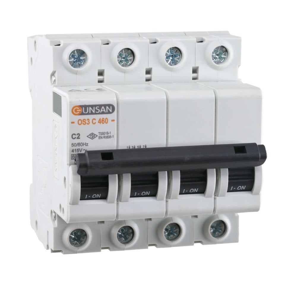 Günsan Valta Otomatik Sigorta 4P 6kA C Tip 2A Dört Kutuplu
