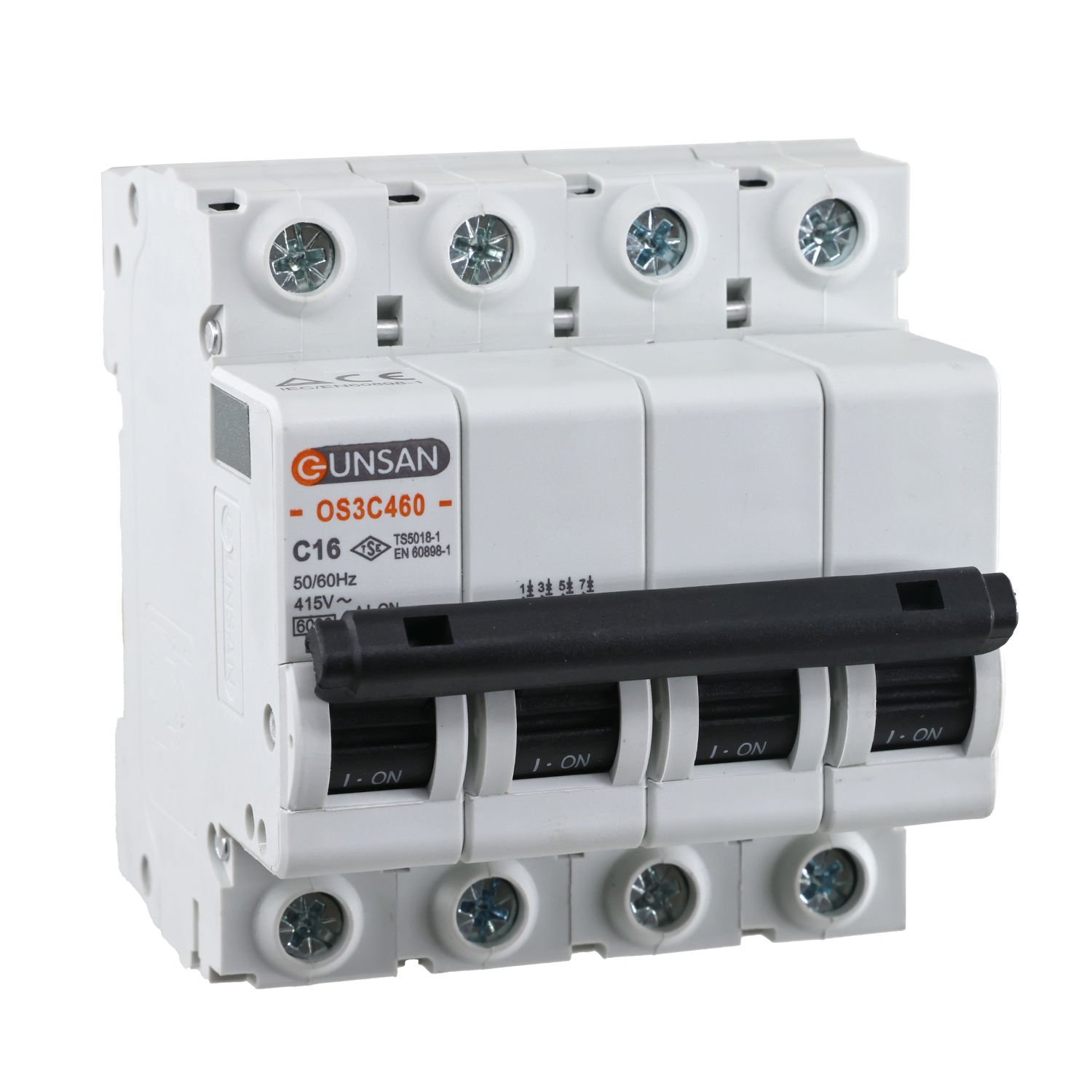 Günsan Valta Otomatik Sigorta 4P 6kA C Tip 16A Dört Kutuplu