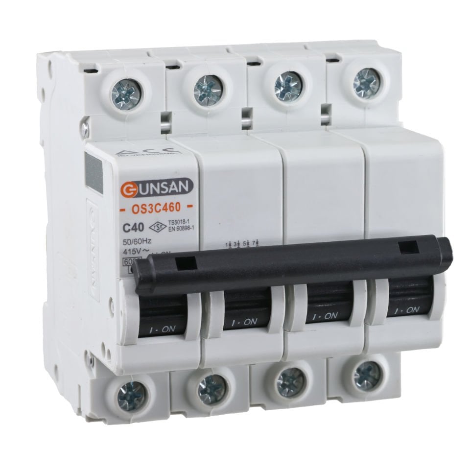 Günsan Valta Otomatik Sigorta 4P 6kA C Tip 40A Dört Kutuplu