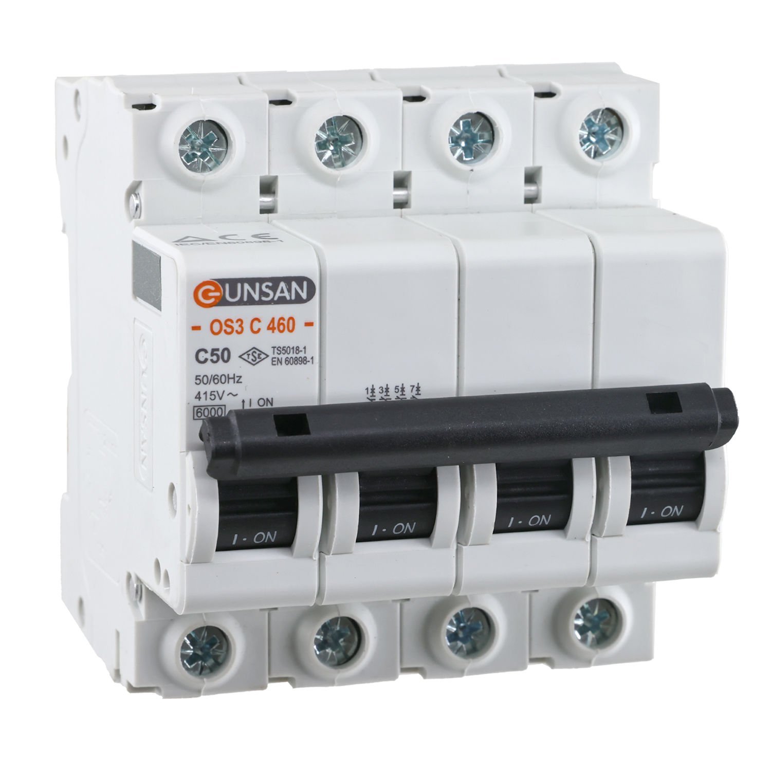 Günsan Valta Otomatik Sigorta 4P 6kA C Tip 50A Dört Kutuplu