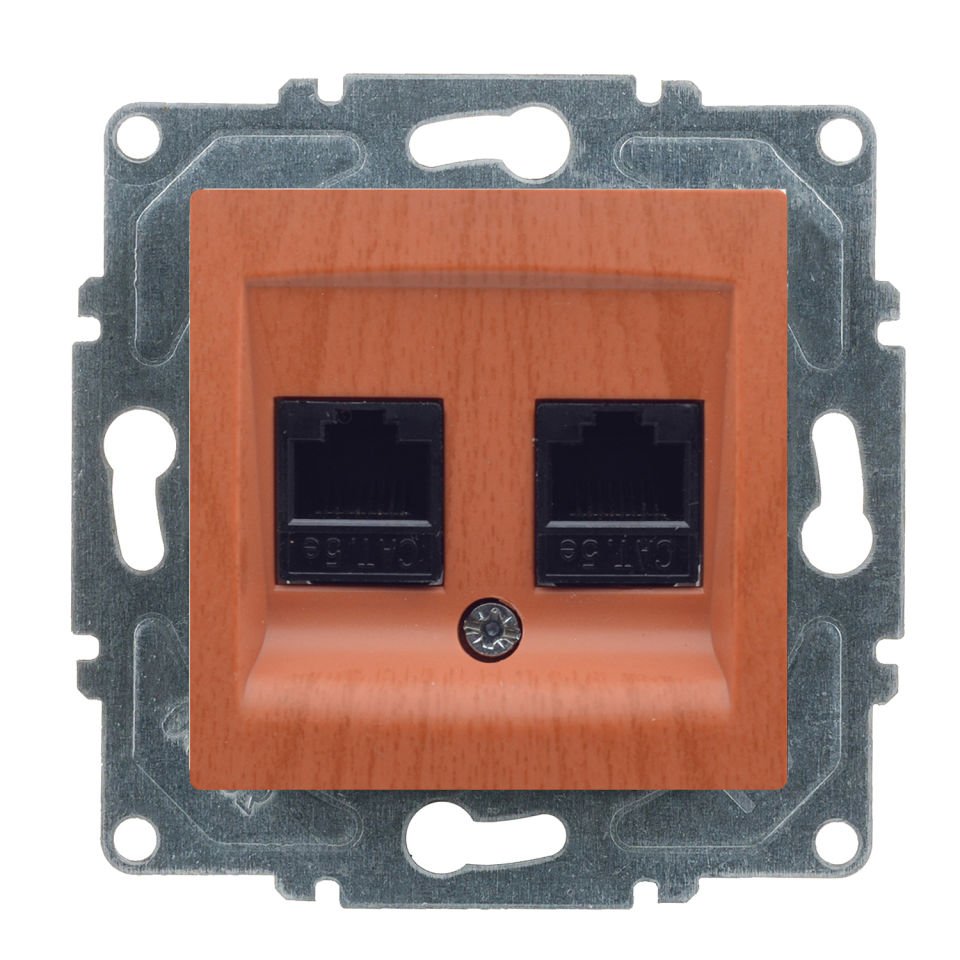 Günsan Visage Meşe Vidalı İkili Data Prizi (2 x RJ45 Cat5E)