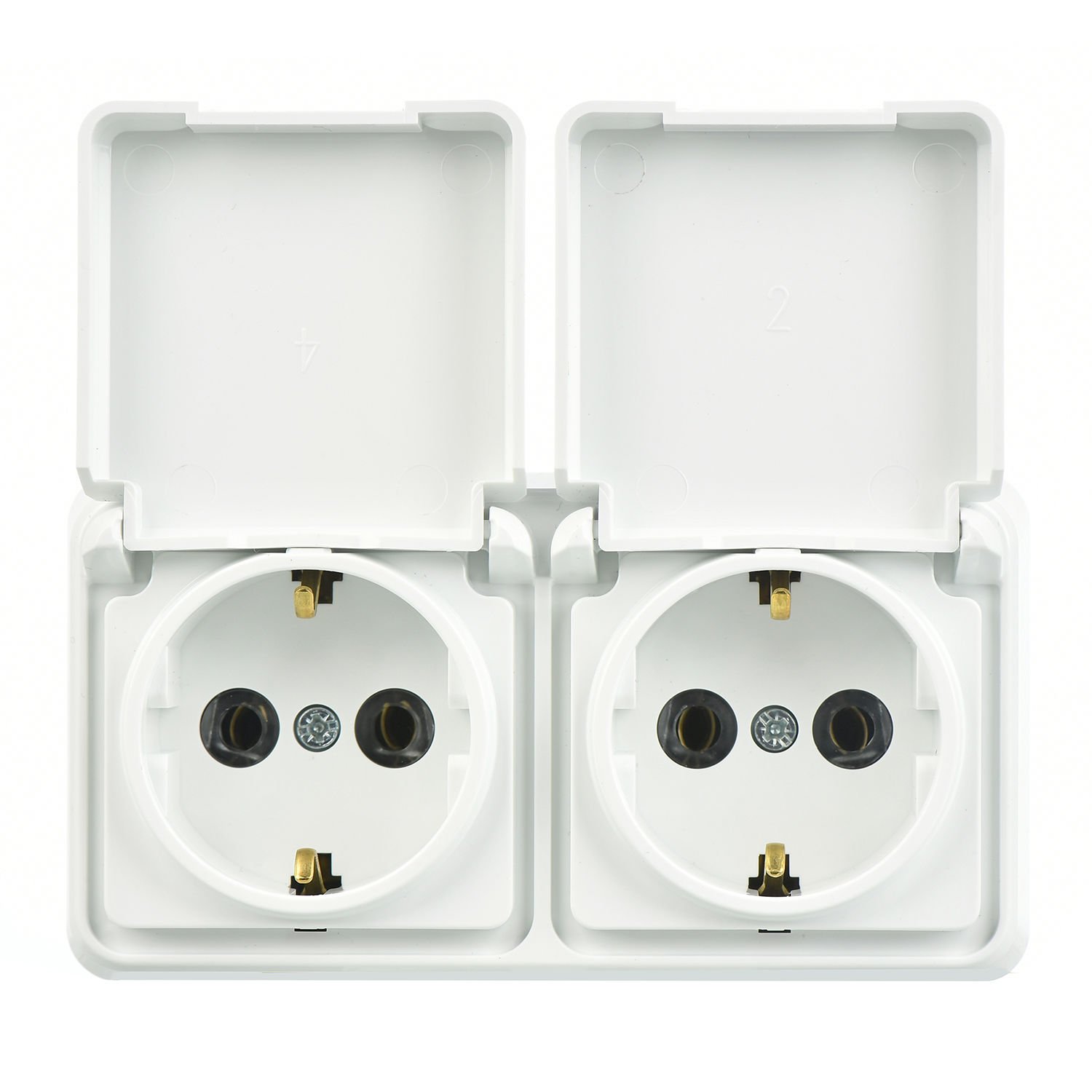 Günsan Fantasy Beyaz İkili Kapaklı Topraklı Priz