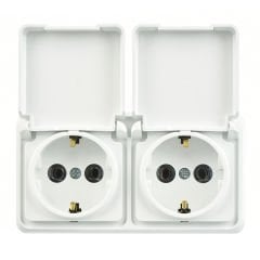 Günsan Fantasy Beyaz İkili Kapaklı Topraklı Priz