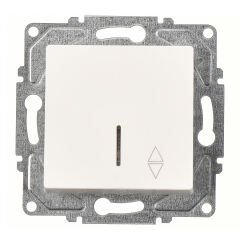 Günsan Eqona Fildişi Beyazı Vidalı Işıklı Vavien Anahtar