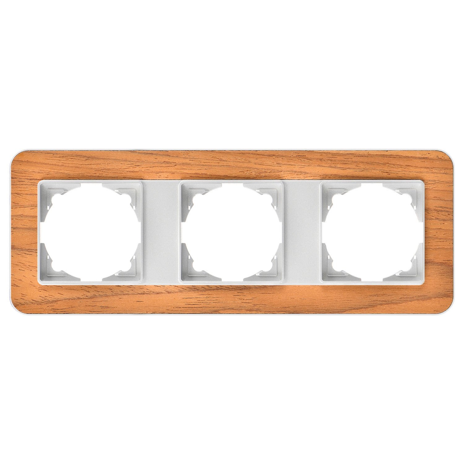 Günsan Radius Gümüş & Natural Teak Üçlü Çerçeve