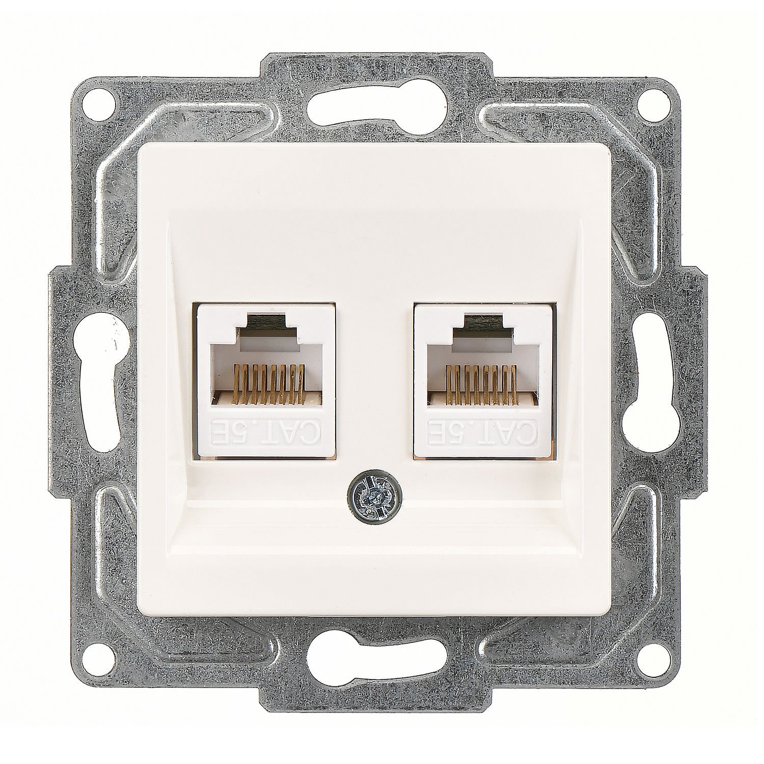 Günsan Eqona Fildişi Beyazı Vidalı İkili Data Prizi (2 x RJ45 Cat5E)