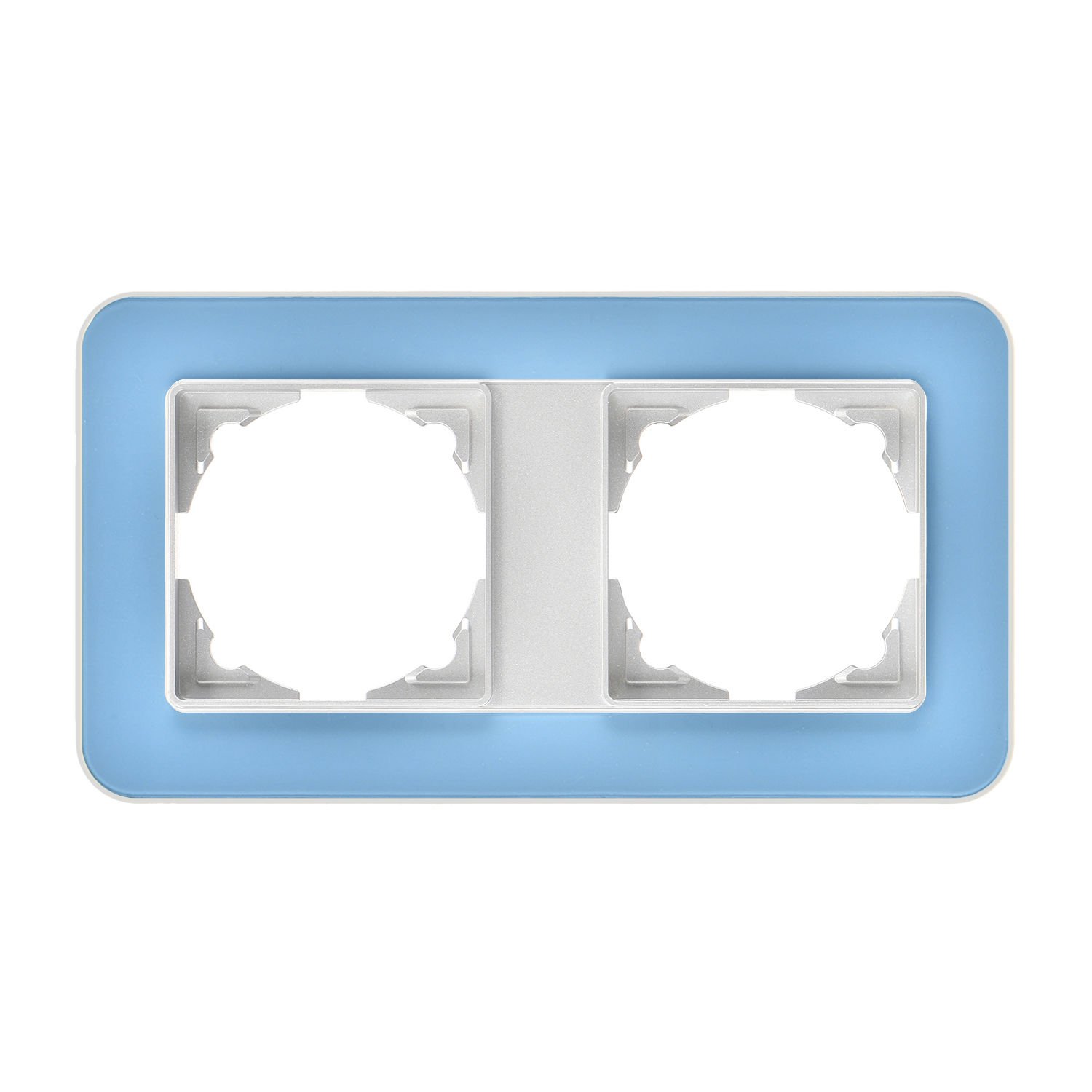 Günsan Radius Gümüş & Pastel Blue İkili Çerçeve