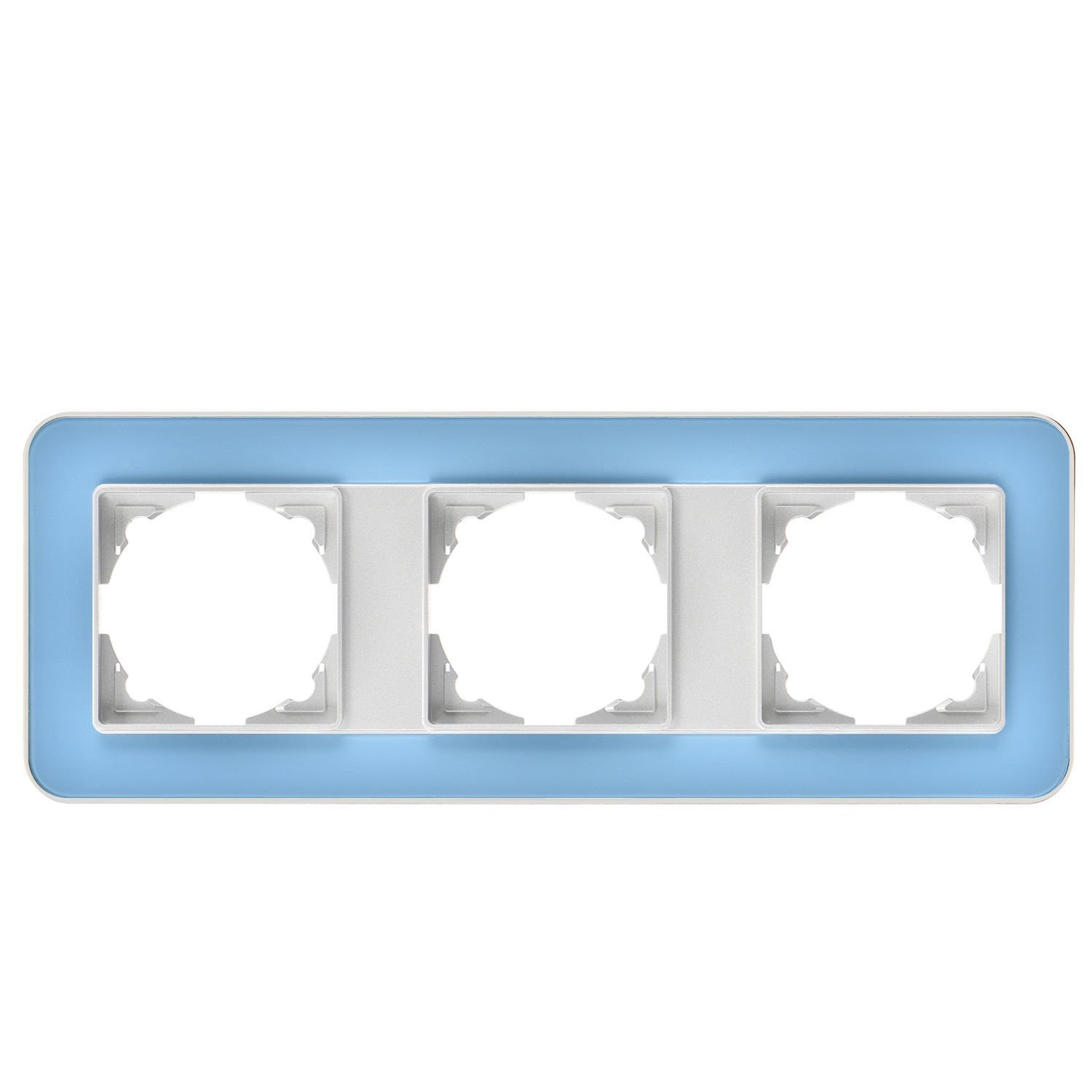 Günsan Radius Gümüş & Pastel Blue Üçlü  Çerçeve