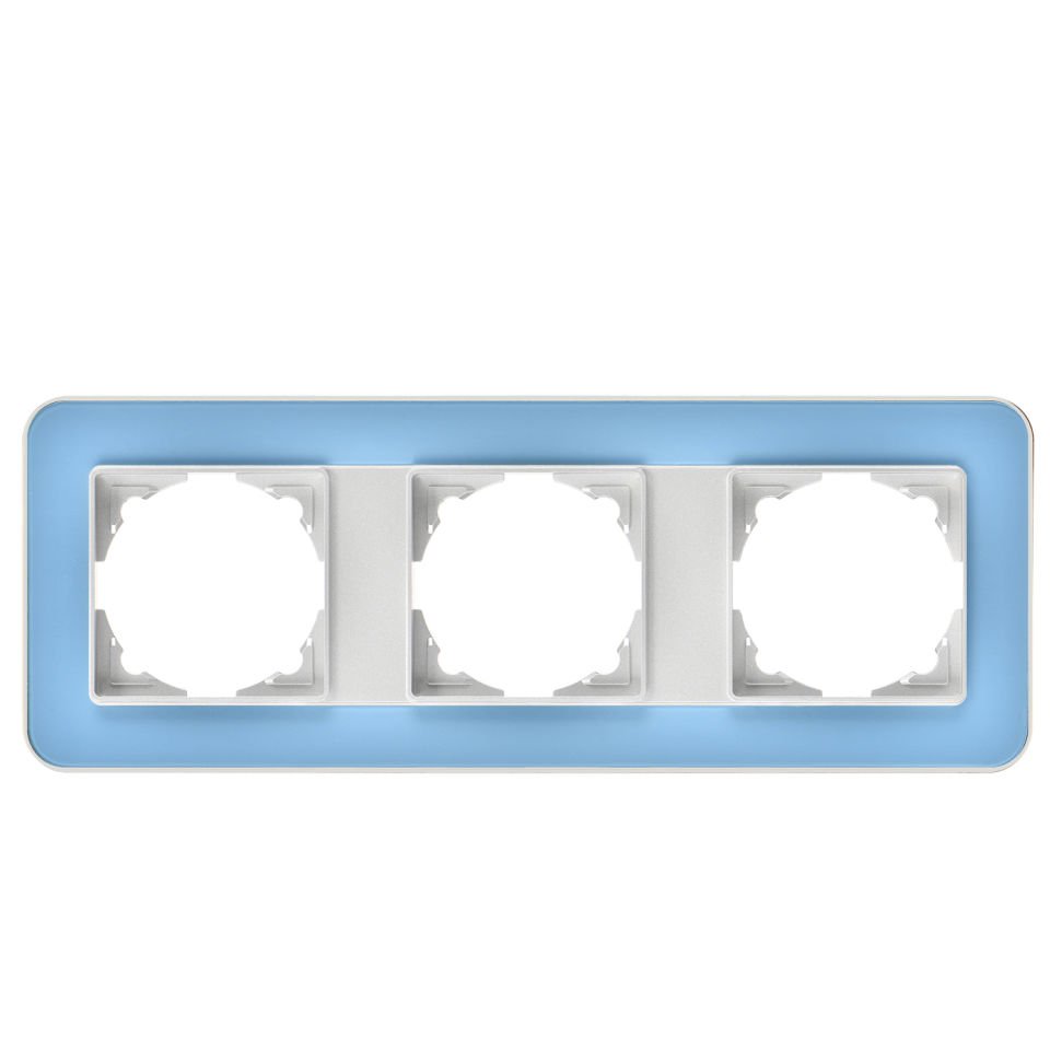 Günsan Radius Gümüş & Pastel Blue Üçlü  Çerçeve