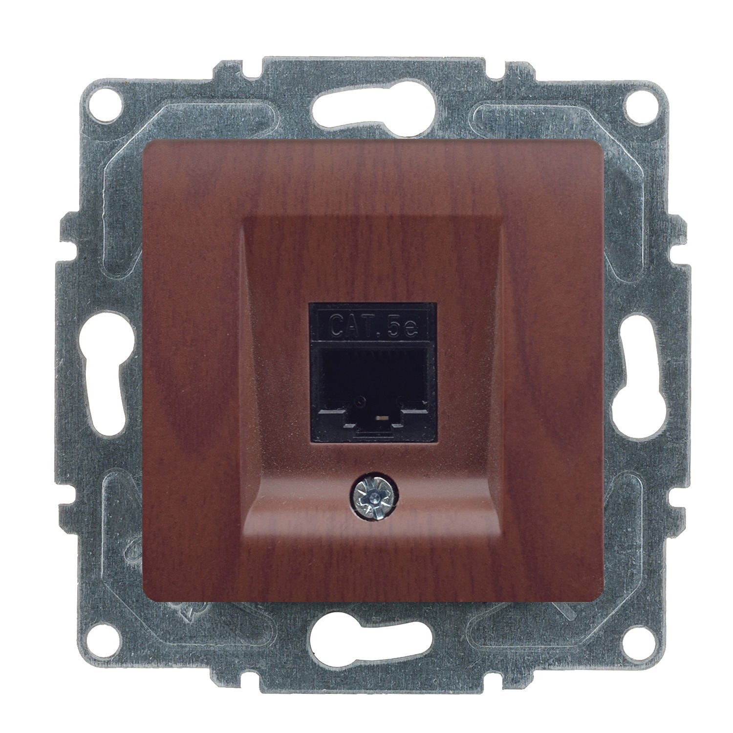 Günsan Visage Ceviz Vidalı Tekli Data Prizi (RJ45 Cat5E)