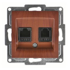 Günsan Visage Ceviz Data + Nümeris Telefon Prizi (RJ45 Cat6 + Cat3)