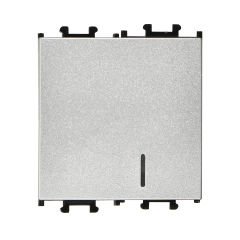 Günsan Domino Gümüş Vidalı Işıklı Geniş Anahtar - 2M - 16AX 250V