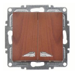 Günsan Visage Ceviz Klipsli Işıklı Komütatör