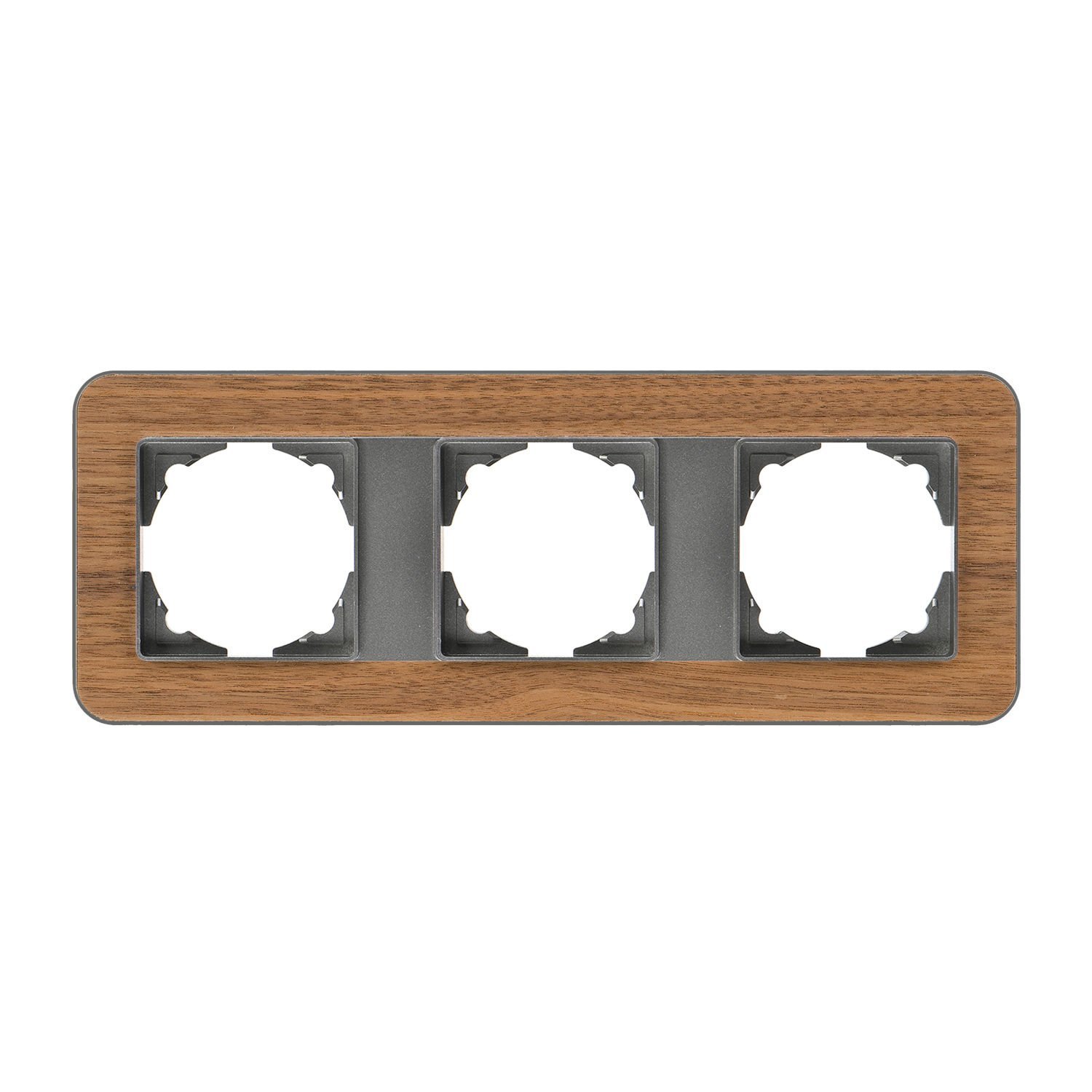 Günsan Radius Füme & Natural Walnut Üçlü Çerçeve