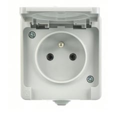 Günsan Nemliyer Gri Çocuk Korumalı Kapaklı Topraklı UPS Priz