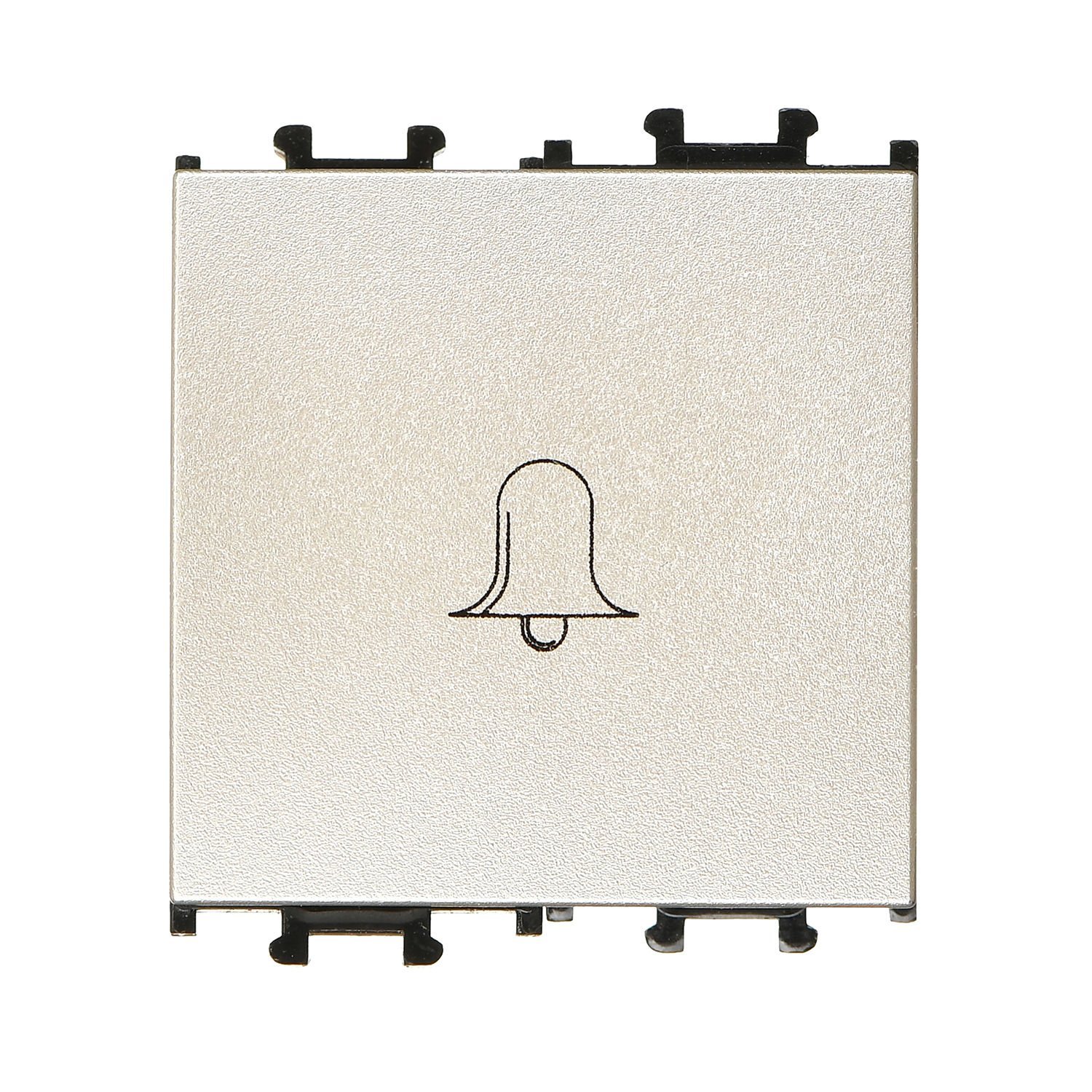 Günsan Domino Metalik Bej Vidalı Geniş Zil Butonu -2M - 16AX 250V