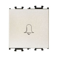 Günsan Domino Metalik Bej Vidalı Geniş Zil Butonu -2M - 16AX 250V