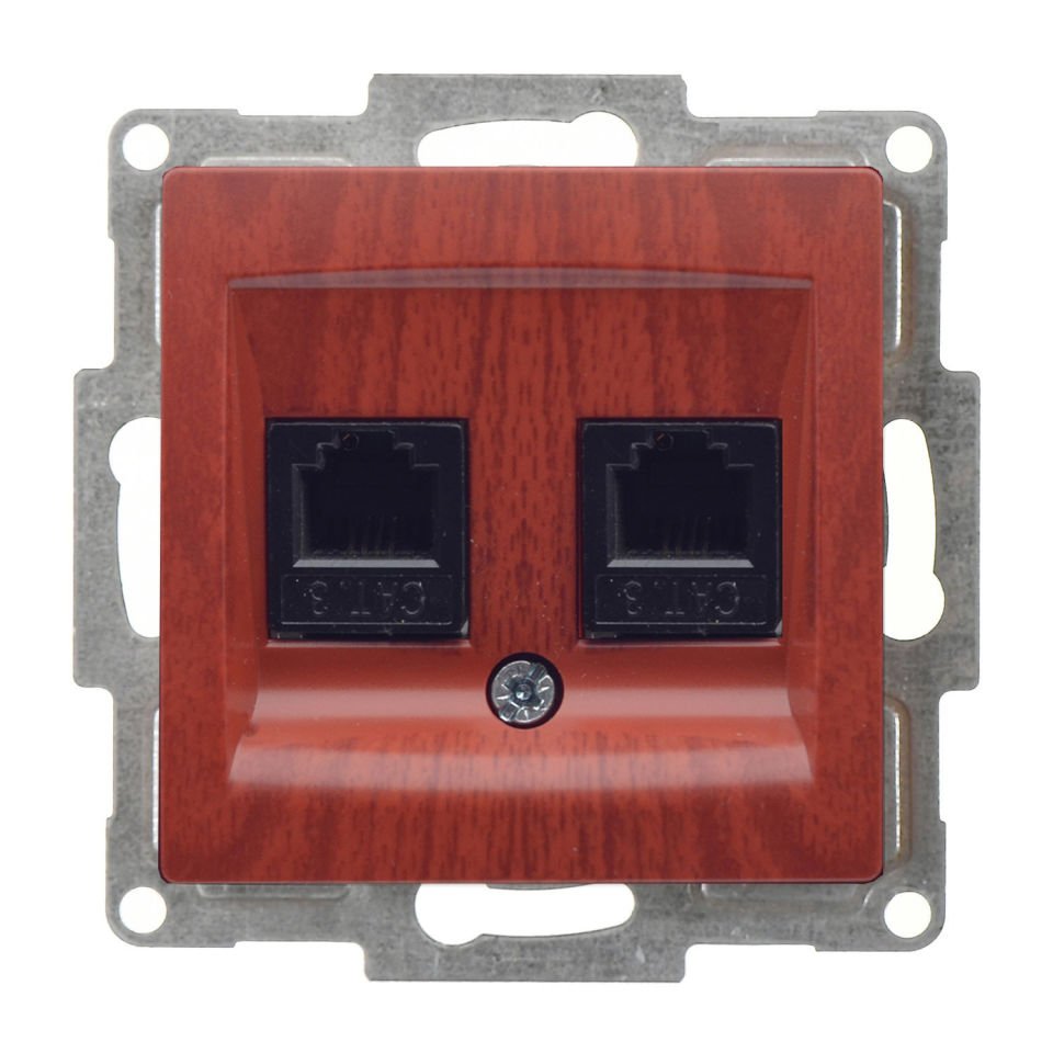 Günsan Visage Kiraz Vidalı İkili Nümeris Telefon Prizi (2 x Cat3)