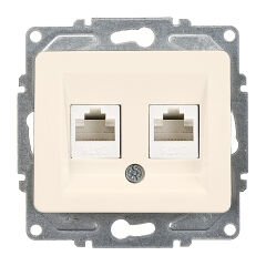 Günsan Fantasy Krem İkili Data Prizi (2 x RJ45 Cat6) Mekanizma