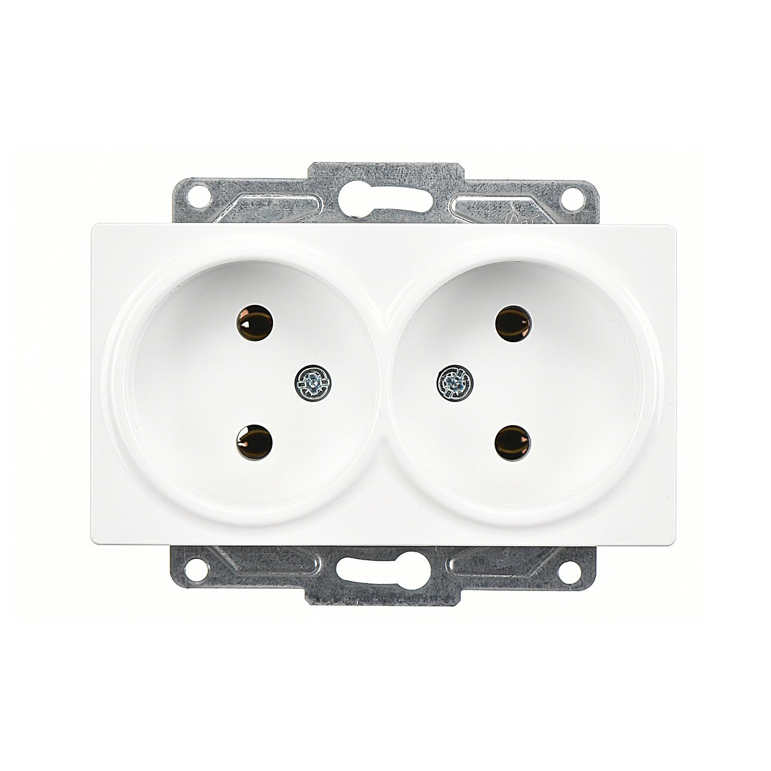 Günsan Eqona Beyaz İkili Priz- 16A 250V - Vidalı