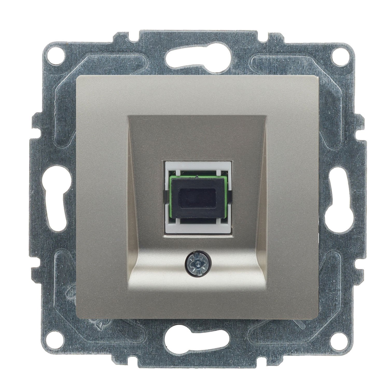 Günsan Visage Metalik Bej Vidalı Fiber Optik Data Prizi