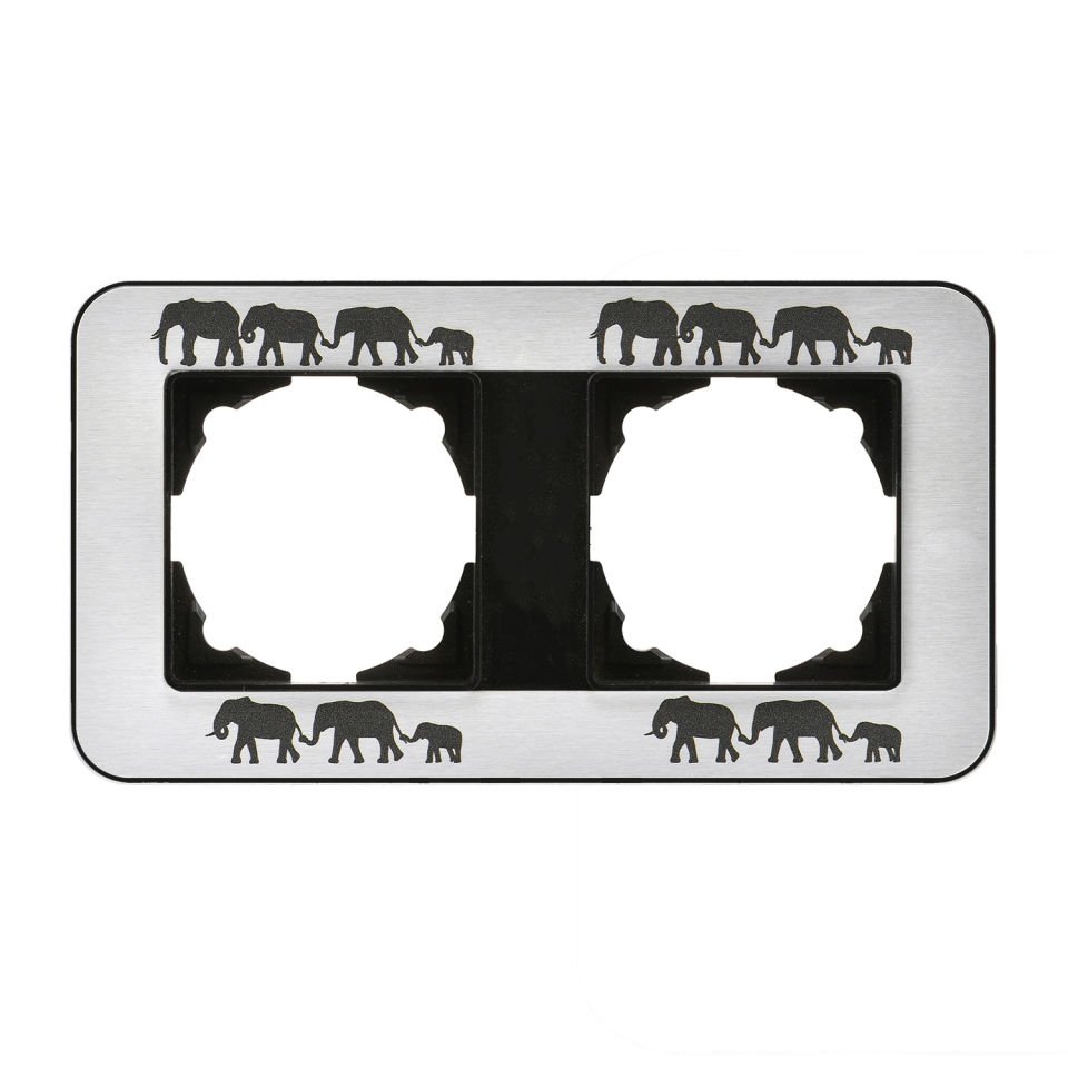 Günsan Radius Metalik Siyah & Good Luck İkili Çerçeve