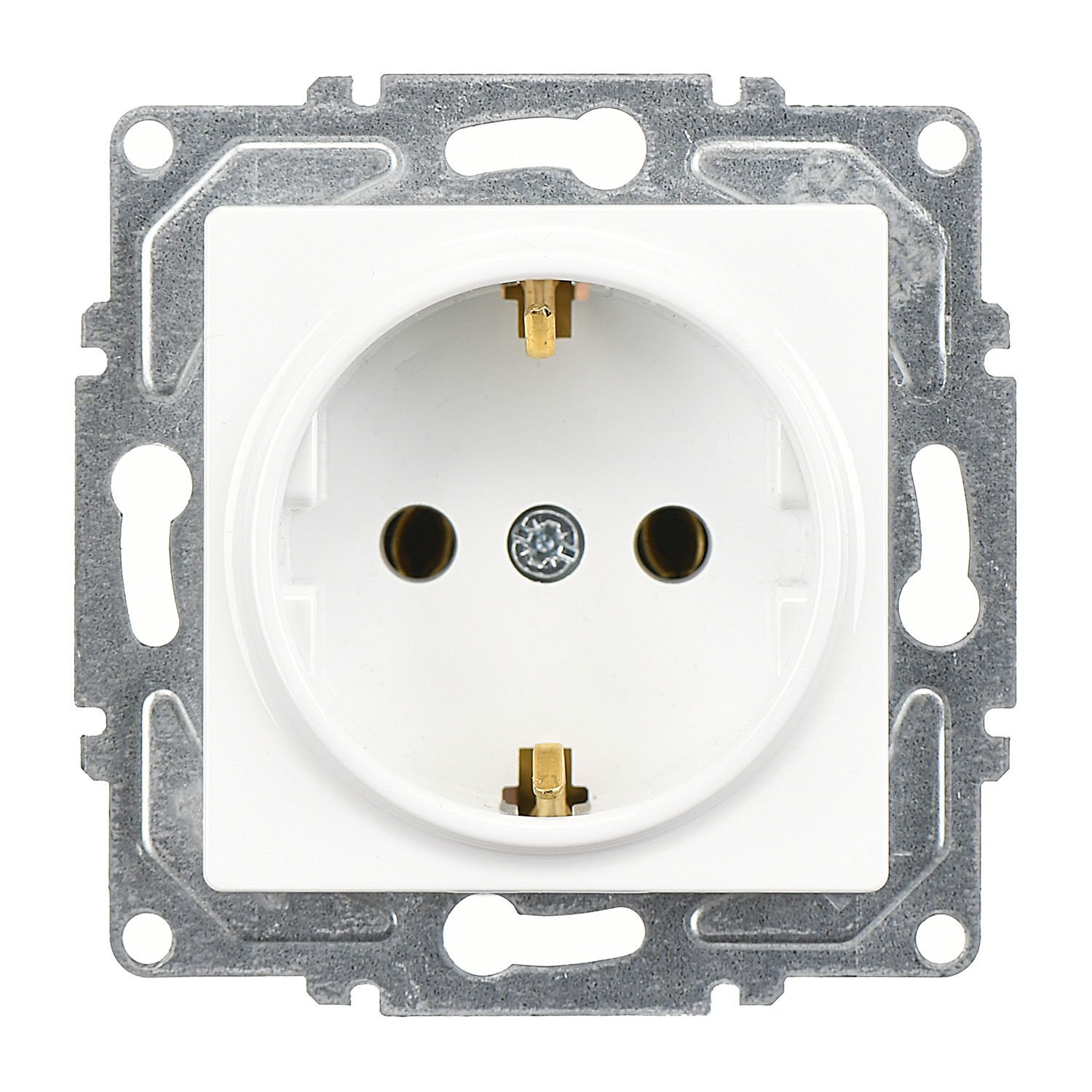 Günsan Eqona Beyaz Topraklı Priz- 16A 250V - Klipsli