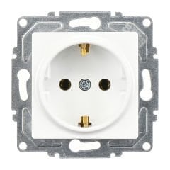 Günsan Eqona Beyaz Topraklı Priz- 16A 250V - Klipsli